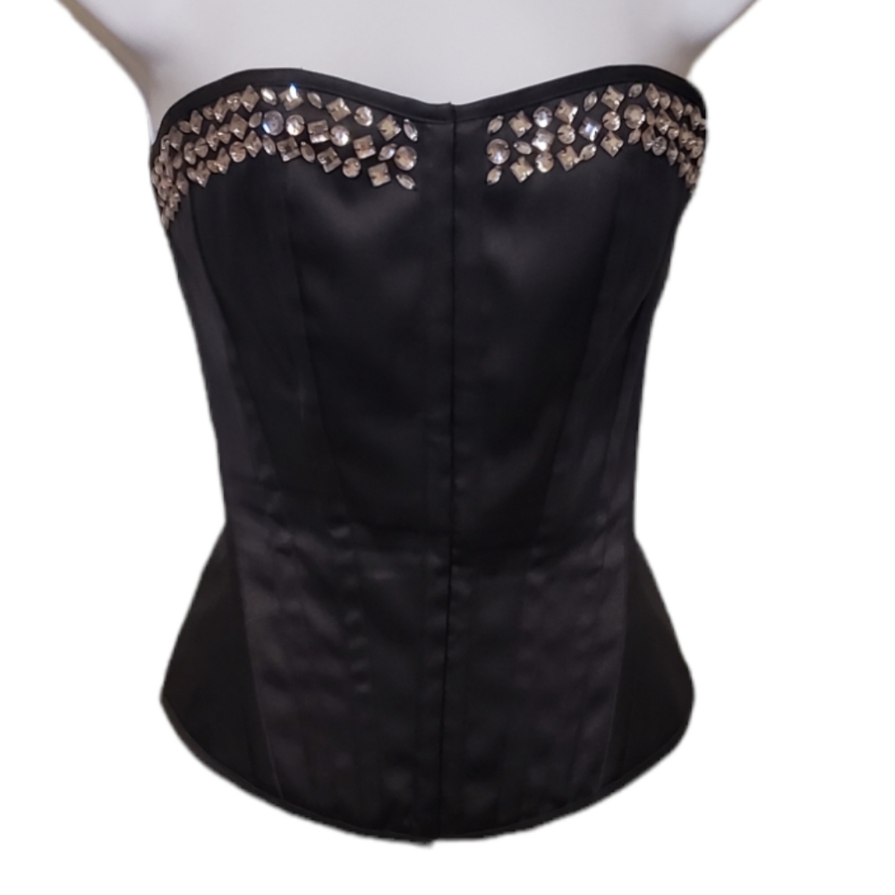 Charlotte Russe medium black corset with gem detailing
